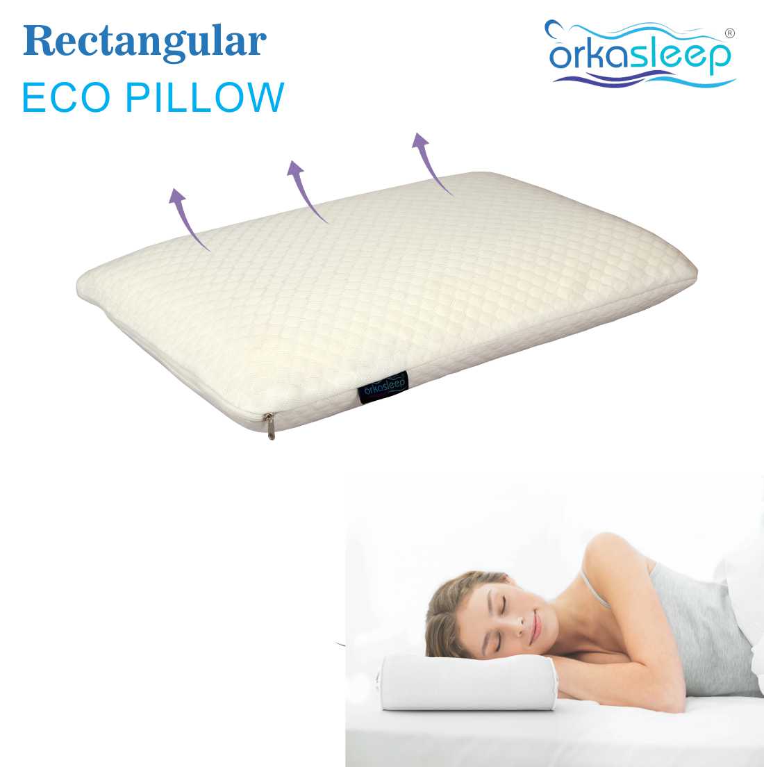 Orkasleep Eco Rectangular Orthopedic Neck Support Pillow for Sleeping,Neck & Shoulder Pain Memory Foam Solid Sleeping Pillow Pack of 1 view 5